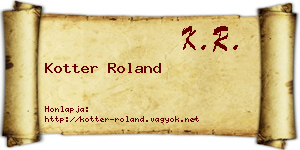 Kotter Roland névjegykártya
